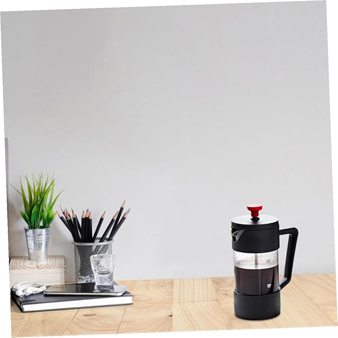 350ml Stainless Steel Coffee Press Pot with Glass Carafe Double Filter Coffee Maker for Home and Travel Brewing