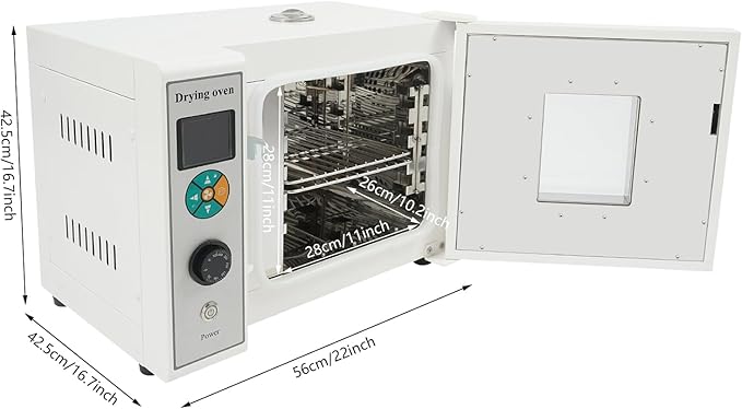 Lab Convection Oven Air Dryer Drying Oven Digital Forced Air Convection Drying Curing Box Industrial Laboratory Use Stainless Steel Electric Heating Ovens50~572℉ (White)