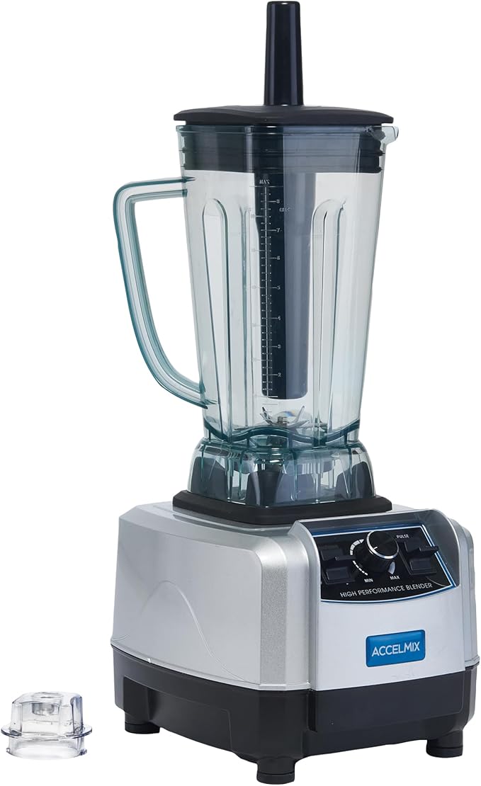 Winco XLB-1000 68 oz. Commercial Electric Accelmix 2 HP Blender - 120V 1450 W Gray