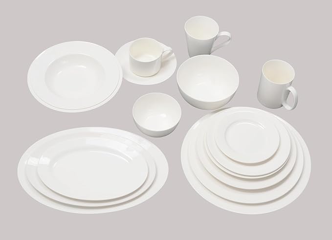 Bone China Rim Shape Elegance White Pasta/Soup Plate/Bowl 12oz Case of 6