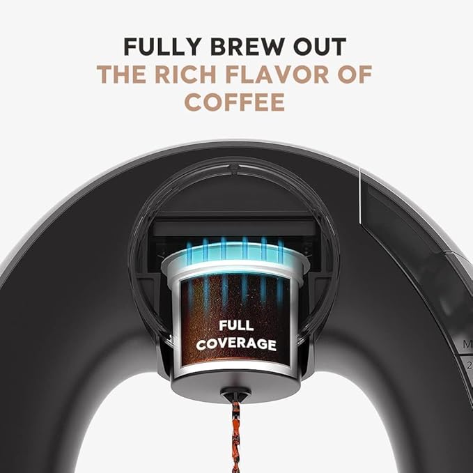 BENFUCHEN Pod and Grounds Single-Serve Coffee Maker 2 in 1 One Cup Coffee Machine Compatible with K-Cup Pod &amp Coffee Grounds/Tea Compact Design 4-8oz Grey