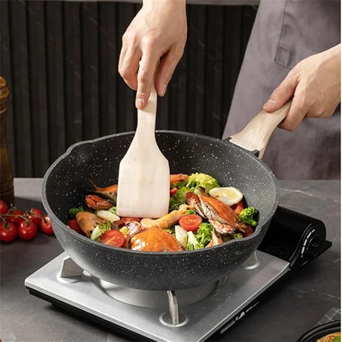 8Pcs Pots and Pans Set Non Stick Kitchen Cookware Nonstick Granite Cooking Sets with Frying Pans Saute Pan Stock Pot Sauce PanBlack8 Pc