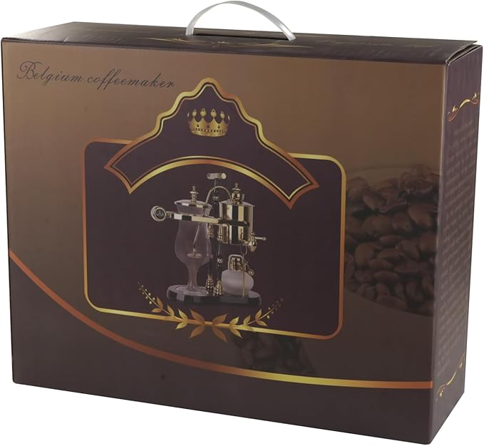 Belgian/Belgium Family Balance Siphon/Syphon Coffee Maker Royal Gravity Vintage Coffee Maker Vacuum Brewing System Double Ridged Fulcrum with Tee handle