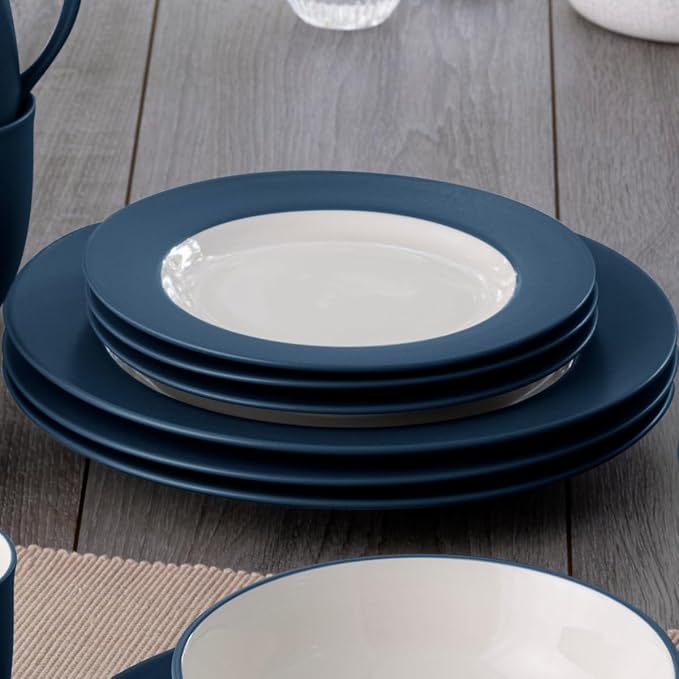 Noritake Colorwave Blue 16-Piece Rim Set Service for 4 in Blue