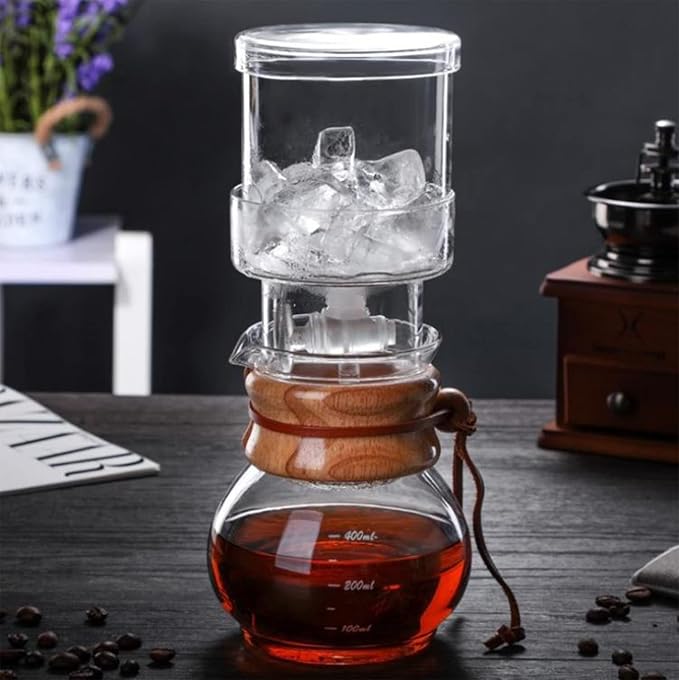 Ice Drip Coffee Pot Glass Coffee Maker Regulatable Dripper Filter Cold Brew Pots Percolators Espresso Coffee Summer Hand Punch Tool 400ML