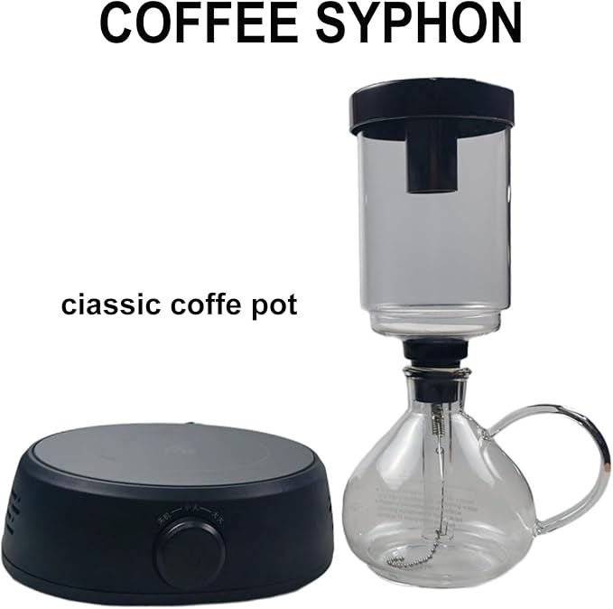 Electric Siphon Coffee Maker Coffee Brewer Extraction Machine with 2 Gears Adjustable Push-button Switch &amp Capacity 3500 ml Siphon Pot for Home Camping &amp Travel