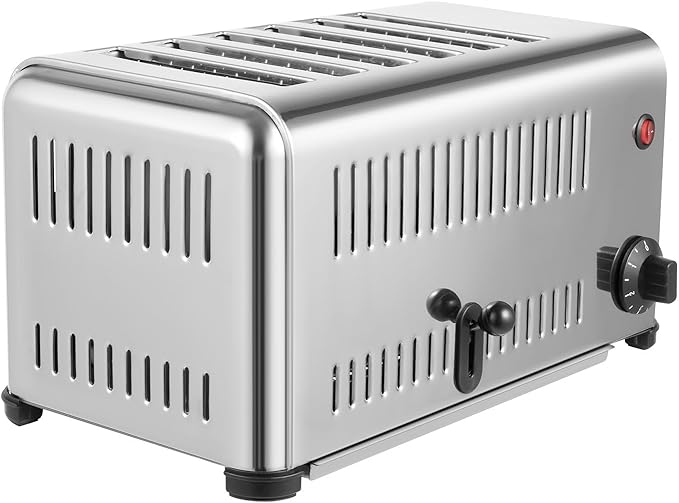 6 Slice Bread Toaster 1680W 110V Stainless Steel Commercial Toaster Bread Baking Machine for Restaurant Home Bakery