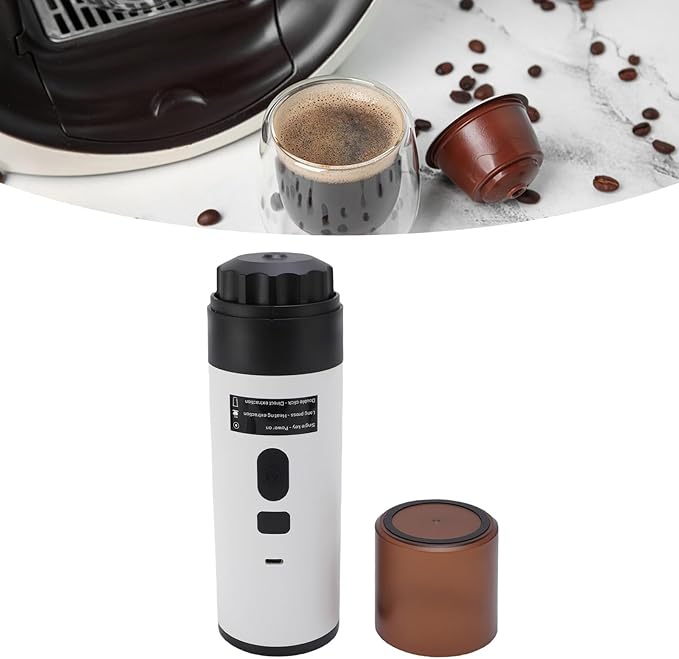 72W Portable Capsule Coffee Maker Automatic Cordless Small Electric Coffee Machine for Home Outdoor Travel Maker