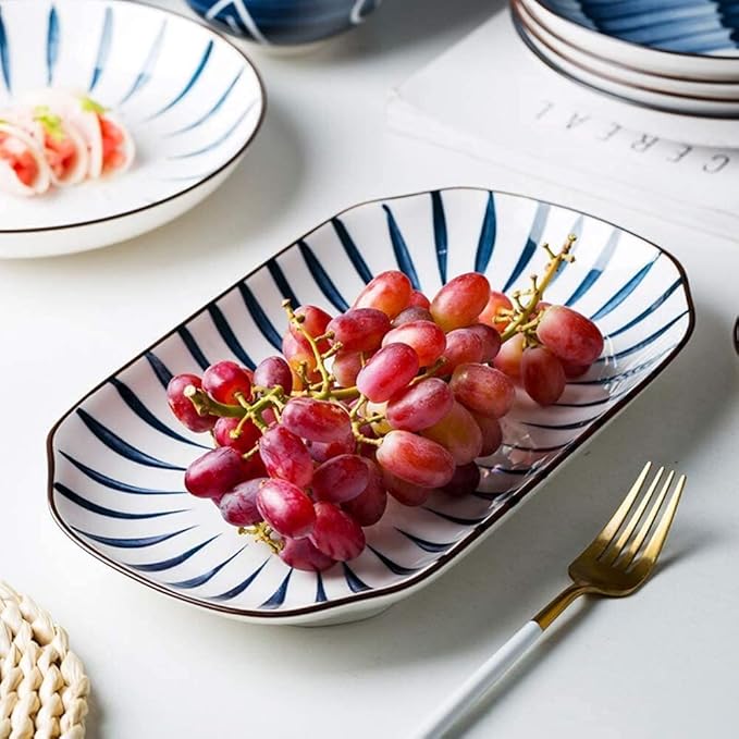 48-Piece Porcelain Dinnerware Sets Service for 8 Combi-Set Tableware Set of Bowls/Dessert Plates/Soup Plates Home Family Party