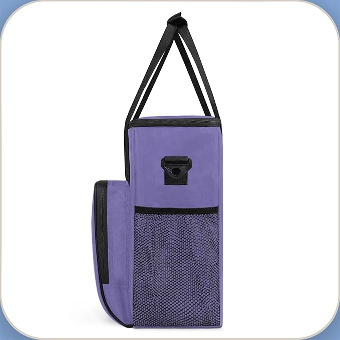 Purple Coffee Maker Carrying Bag Waterproof Insulated Leakproof Cooler Bag Portable Storage Tote Bag Organizer With Shoulder Strap