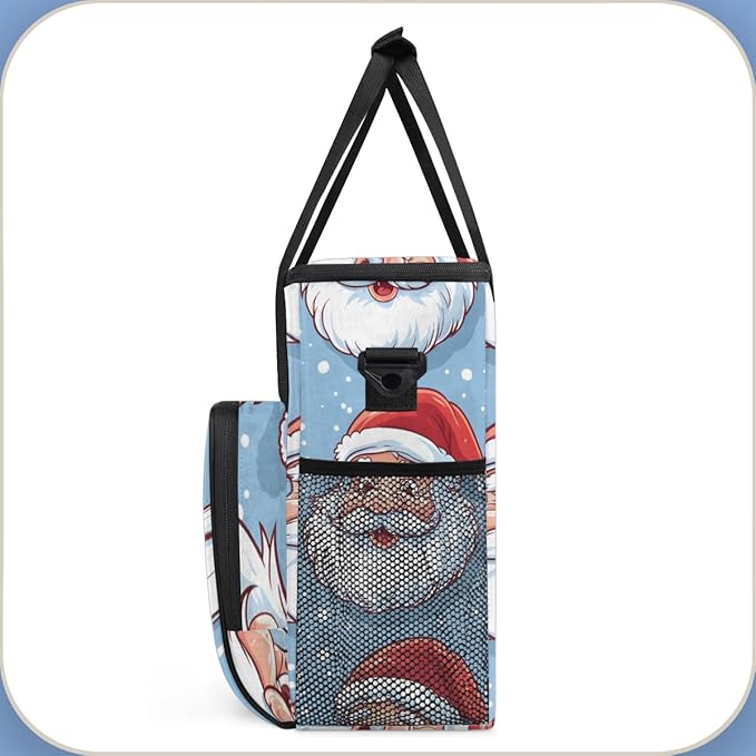 Cute Santa Claus Coffee Maker Carrying Bag Dreamy Santa Claus Travel Storage Bag Compatible with K-Mini or K-Mini Plus Single Serve Coffee Brewer Carrying Case with Multiple Pockets &amp Shoulder S