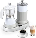 Coffee Maker Household Mini Automatic Milk Foaming Machine Coffee Maker Slow Extraction Coffee Machine with Mocha Pot Intelligent Temperature Control Function forWhite