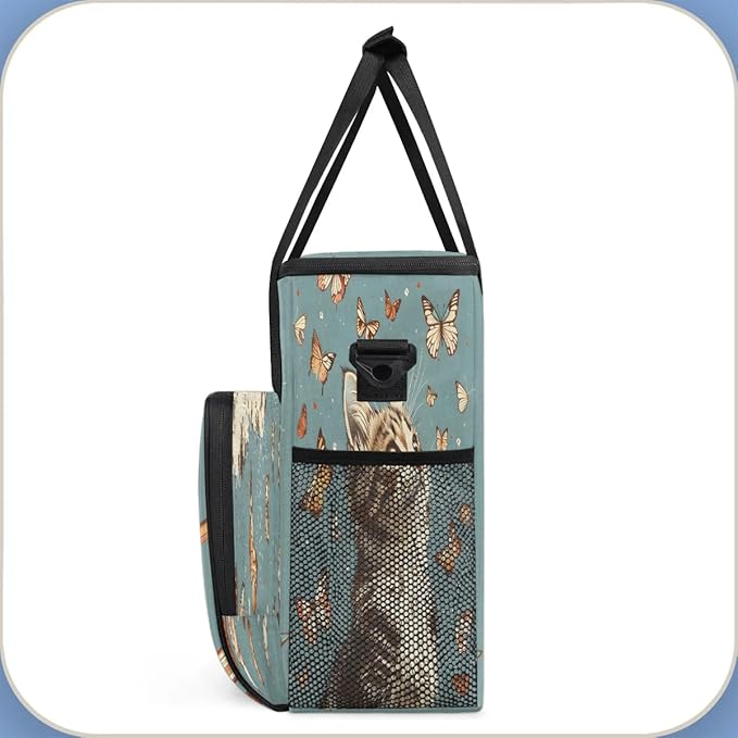 Cat Butterfly Coffee Maker Travel Bag for K-Mini or K-Mini Plus Single Serve Coffee Brewer Portable Storage Tote Case for Tarvel