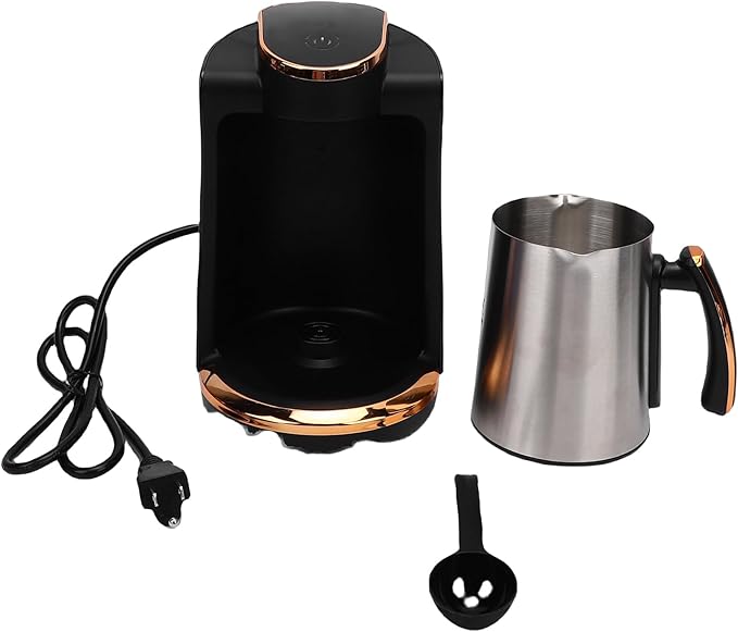 Yosoo Single Cup Turkish Coffee Machine 550W Design Compact Portable Turkish Coffee Maker with 250ML Capacity Intense Flavor Quick Heating for Home Office Traveling Camping (US Plug 110V)