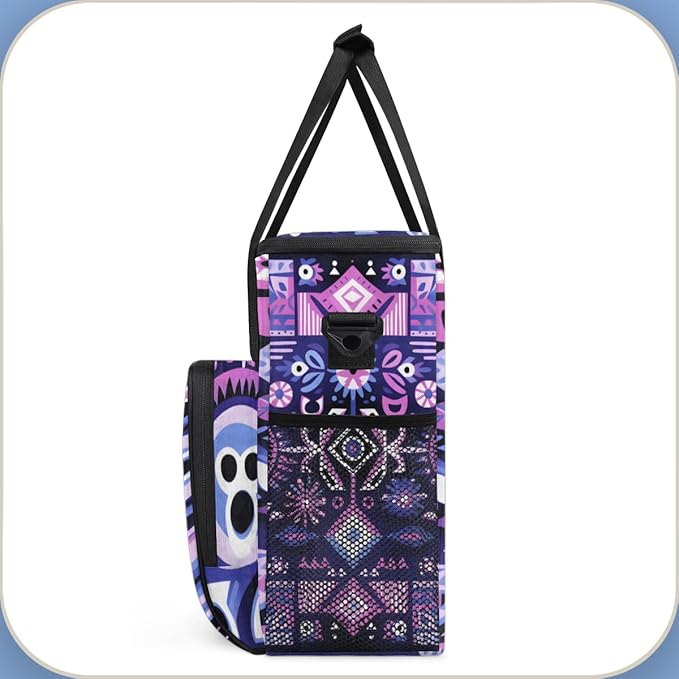 Ethnic Mandala Coffee Maker Carrying Bag Geometry Aztec Travel Storage Bag Compatible with K-Mini or K-Mini Plus Single Serve Coffee Brewer Carrying Case with Multiple Pockets &amp Shoulder Strap