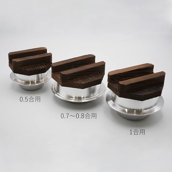 Tonamishouten Rice Pot Easy to Make 1 Pair of Rice Wooden Lid Made in Japan Aluminum Outdoor Activities Camping Direct Fire OK