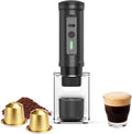 Portable Espresso Machine with Folding Stand20 Bar Self-Heating Coffee Maker3-Min Fast Heat7500mAh for 5 Cups Cold Water/400+ Hot Brews Work with NS Capsules &amp Grounds for TravelHikingOffice