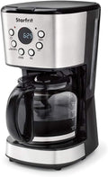 Starfrit Programmable Drip Coffee Maker - 12 Cups - LCF Display - Stainless Steel Design