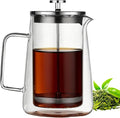 Coffee Press Glass Double-Wall Stainless Steel Insulated Portable Coffee Maker for Camping Travel Tea Café Home &amp Office