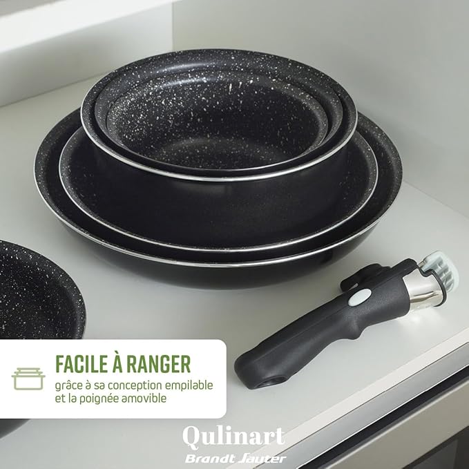 by Brandt 194-007 4-Piece Cookware Set Marble Grey Aluminium Diameter 16/18/20 cm