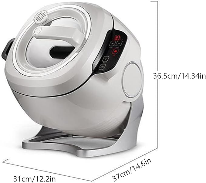 Automatic Cooking Machine2000W 6L auto Cooking Wok Fried Rice MachineOne Click Smart StartThree Speed Adjustable360° Automatic RotationSmart Touch for Stir FryingStewingCooking220V
