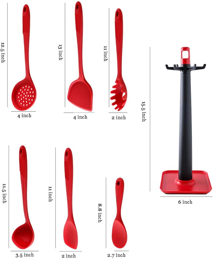Silicone Cookware Set Kitchen Cooking Seven-piece High Temperature Resistant Non-stick Cookware Silicone Cookware ~ The Best Gift for The Kitchen