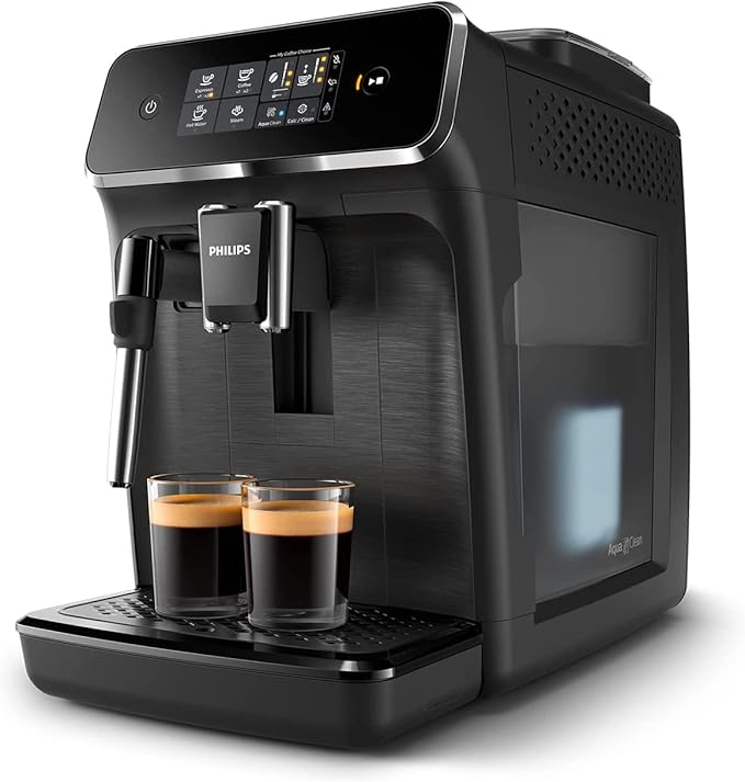 Philips 1200 Series Fully Automatic Espresso Machine - Classic Milk Frother 2 Coffee Varieties &amp PHILIPS AquaClean Original Calc and Water Filter No Descaling up to 5000 cups