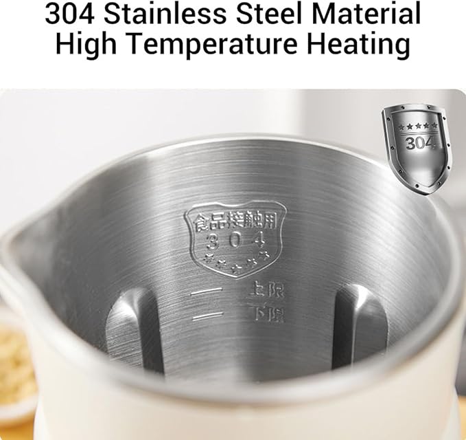 8 In 1 Nut Milk Maker 800ml Automatic Soy Milk Maker 600W Homemade Plant Based Almond Oat Coconut Keep Warm Self Cleaning &amp Boil Water Functions (US Plug 110V)