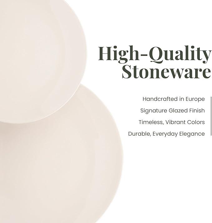 Larder &amp Vine Ceramic Stoneware Dinnerware 16-Piece Set 4 Place Settings (White)