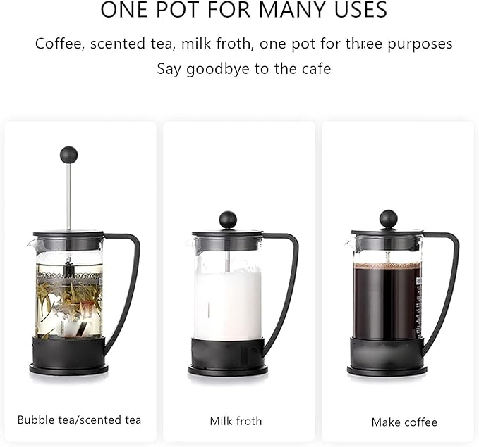 Press Coffee Maker Coffee Press CaffettiereCoffee Maker Coffee &amp Tea Maker Thickened Borosilicate Glass Coffee Press Filter Screens Rust-Free and Dishwasher Safe - Easy to Clean ( Size : B )