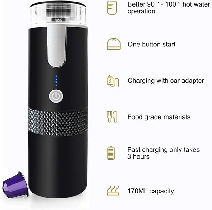 Portable Coffee Machine Portable Espresso Machine Compatible With Powder Capsules Mini Travel Manual Coffee Machine Perfect For Camping Travel Officefor Outdoor Travel Picnic