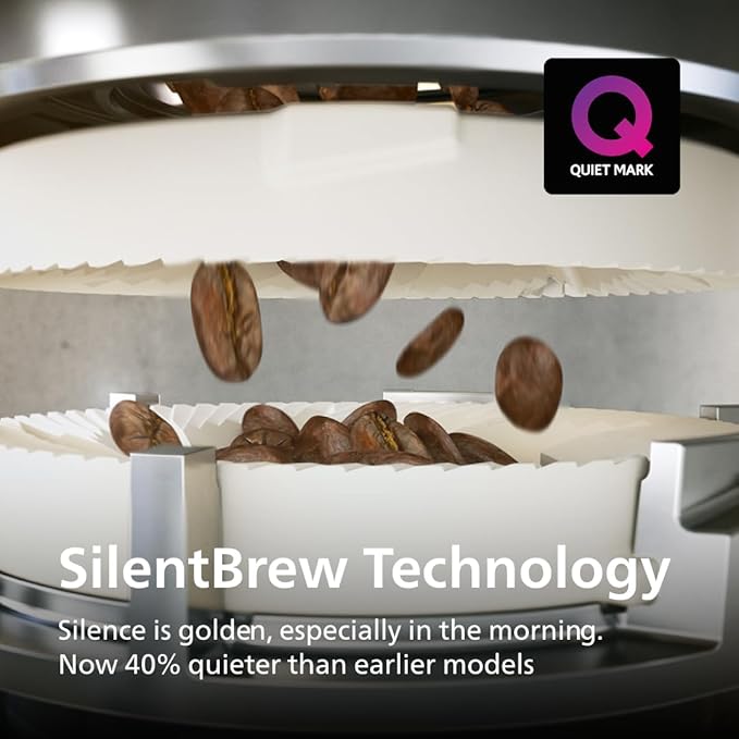 Philips 3300 Series Fully Automatic Espresso Machine with integrated milk frother and grinder 5 Hot &amp Iced Coffee Pre-Sets 40% Quieter SilentBrew 15-Bar Pressure Glossy Black (EP3326/90)