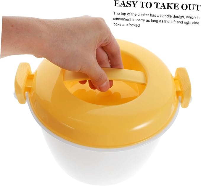 Microwave Rice Cooker Steam Function Portable 4-Cup Capacity Food Container for Efficient Meal Prep for Home and Travel