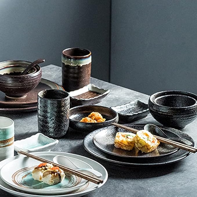 Dinnerware Set Luxury Family Dinner Service Set 34-Piece Dinnerware Sets Creative Green Porcelain Tableware Set with Plates Bowls and Cups Ceramic Dinner SetGreen