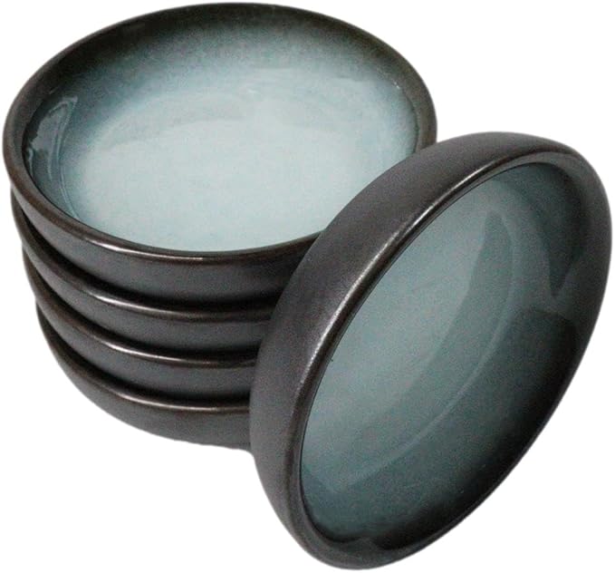 Ebros Gift Blue Sky Stars Artistic Seikai Porcelain Collection Dinnerware Serveware Kitchenware Set Asian Japanese Dining Restaurant Supply (Pack Of 6 Round Condiment Sauce Dishes 1.5oz)