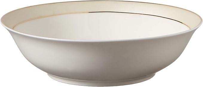 Lorren Home Trends La Luna Bone China 57-Piece Beige Border with 24K Gold Trim Dinnerware Set Service for 8
