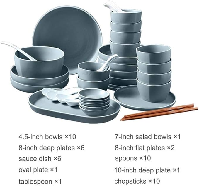 Modern Matte Glaze Porcelain Dinnerware Sets Ceramic Dinner Plates Dessert Plates Cereals Bowls for Daily Life Family Party and Restaurant Service for 8Service for 10(48pcs)