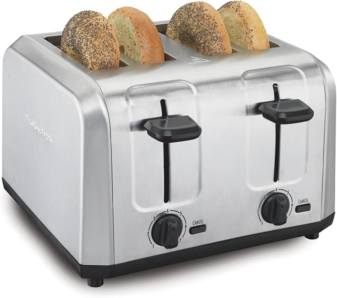 Hamilton Beach FlexBrew Trio Coffee Maker &amp 4 Slice Toaster with Extra Wide Slots Shade Selector &amp Slide-Out Crumb Tray Stainless Steel
