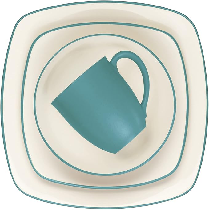 Noritake Colorwave Turquoise 4-Piece Place Setting Square Shape