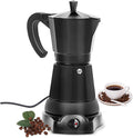 SHANGSKY Coffee Pot Electric Moka Pot 6 Cup Espresso Coffee Maker Cafeteras Electricas Italian Coffee Maker Espresso Makers Portable Aluminum Electric Mocha Pot Coffee Machine Moka Maker