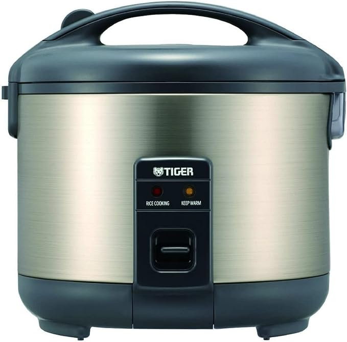 Tiger JNP-S10U 5.5 Cup Capacity White Rice Cooker with Non-Stick Inner Pot Spatula and Measuring Cup Keep Warm Upto 12 hours (Stainless Steel Gray)