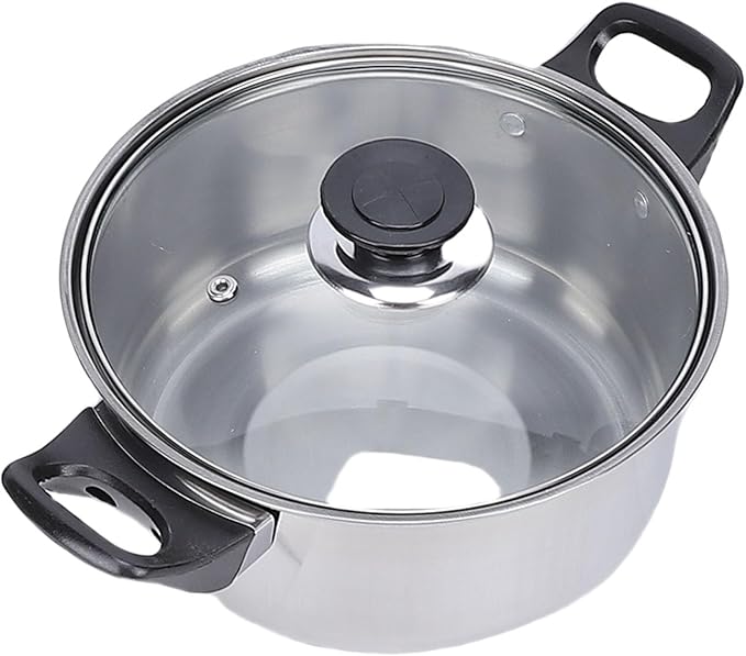 Tnfeeon Home Kitchen Cookware Sets with Glass Lid Sturdy Noodles Pot Kitchen Cooking Pots and Pans for Indoor Boiling Soups Sauce Cookware Sets Sturdy Noodles Cooking and Pans
