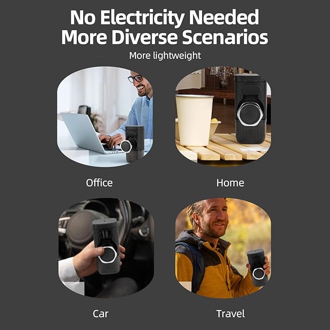 Portable French Press Coffee Maker Stainless Steel 12oz Quick Brew for Camping Home Travel