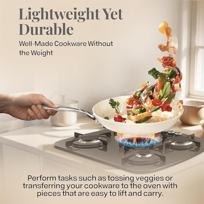 20 Pc Ceramic Pots and Pans Set Non Stick Kitchen Cookware Sets Pot and Pan Set Ceramic Cookware Set Cookware Set20 PcOne Size