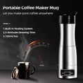 Luqeeg Portable Coffee Maker Electric Espresso Machine Mini Electric Coffee Machine for Car Electric Espresso Maker for Capsule with 12V 24V Cigarette Lighter Stainless Steel Travel Cup