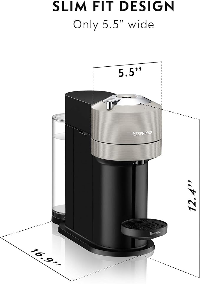 Nespresso Vertuo Next Coffee and Espresso Maker by Breville Light Grey Descaling Kit