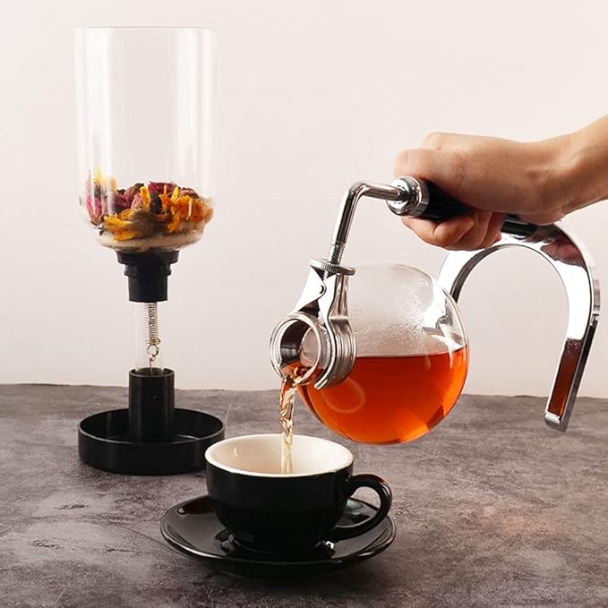 JITEM Cafetera Syphon Coffee Maker Japanese Style Vacuum Glass Siphon Pot Percolators 3-5 Cups Glass Tabletop Siphon Coffee Maker for Coffee or Tea