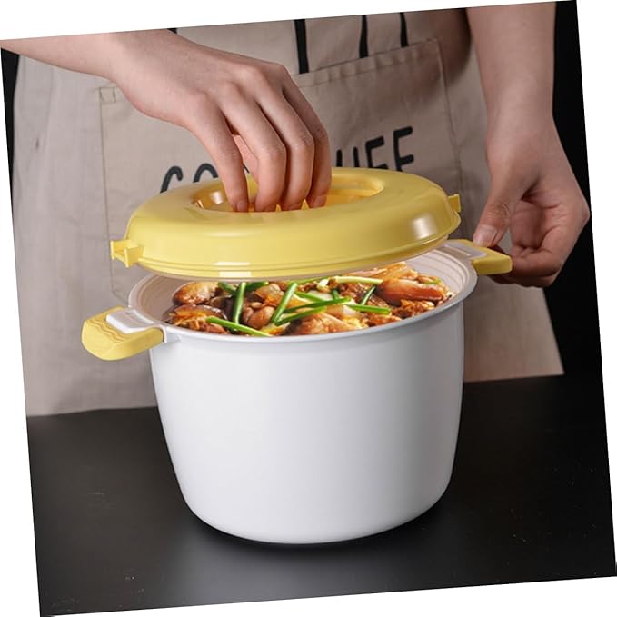 Luxshiny 2pcs Microwave Rice Cooker Steamer Set Portable Food Container for Rice and Vegetables High-temperature Resistant Plastic for Home Use Easy to Clean and Multi-functional