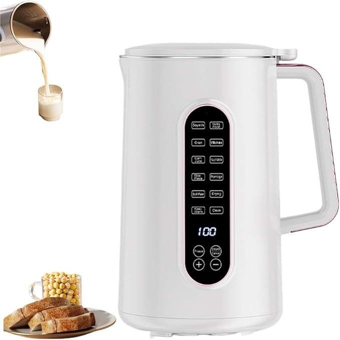 8 in 1 Nut Milk Maker Machine Multifunctional Machine for Making Nut Milk Automatic Nut Milk Blender with Easy Clean Stainless Steel Design for Homemade Almond Milk Soy Milk Oatmeal(1pc)