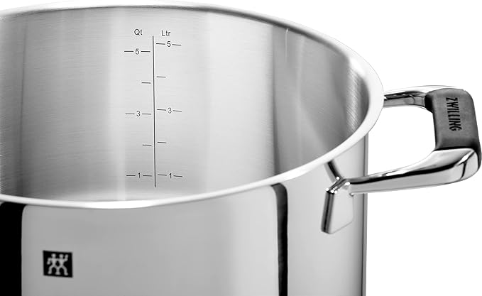 ZWILLING Cornelia Poletto 5-Piece Saucepan Set Suitable for Induction Cookers Stainless Steel with Glass Lid with Silicone Handles Silver